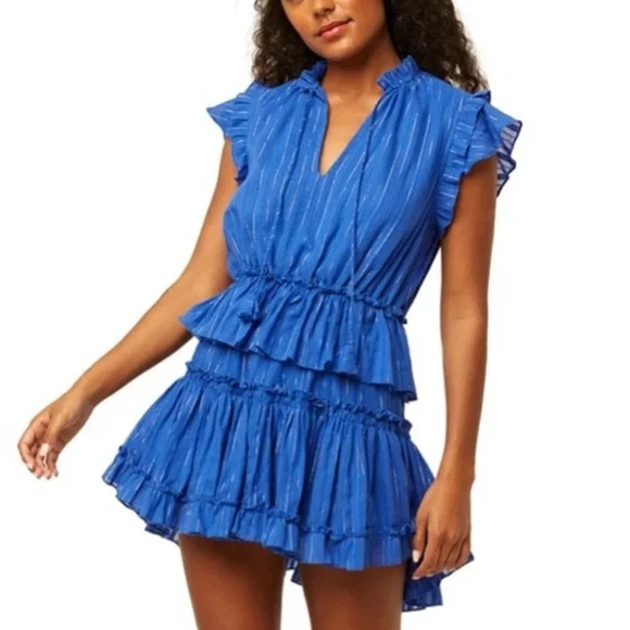 blue misa dress Milly Colette Multi Size Sequins Beaded Mini Dress in Blue